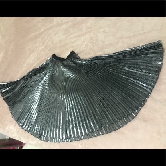 🖤Rebecca Minkoff Silver Silk Skirt 🖤size 0 - Picture 4 of 7